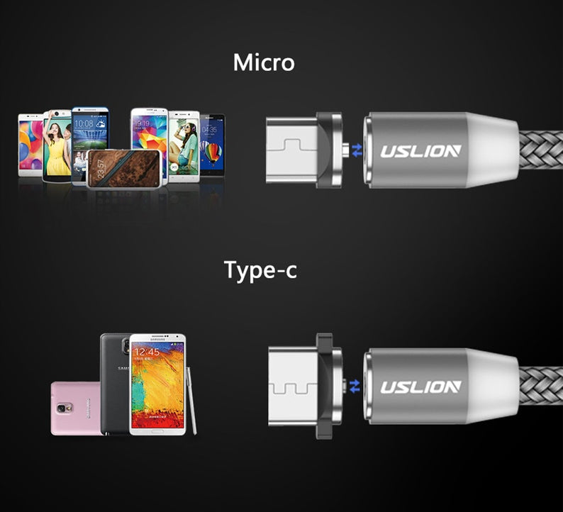 Magnetic USB Fast Charging Micro / Type C Cable