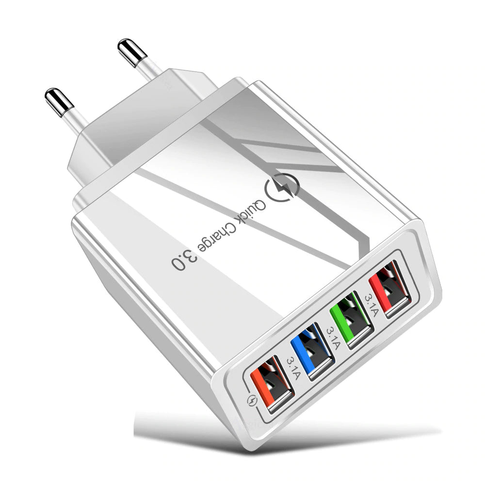 Quick Charge 4-USB Wall Charger