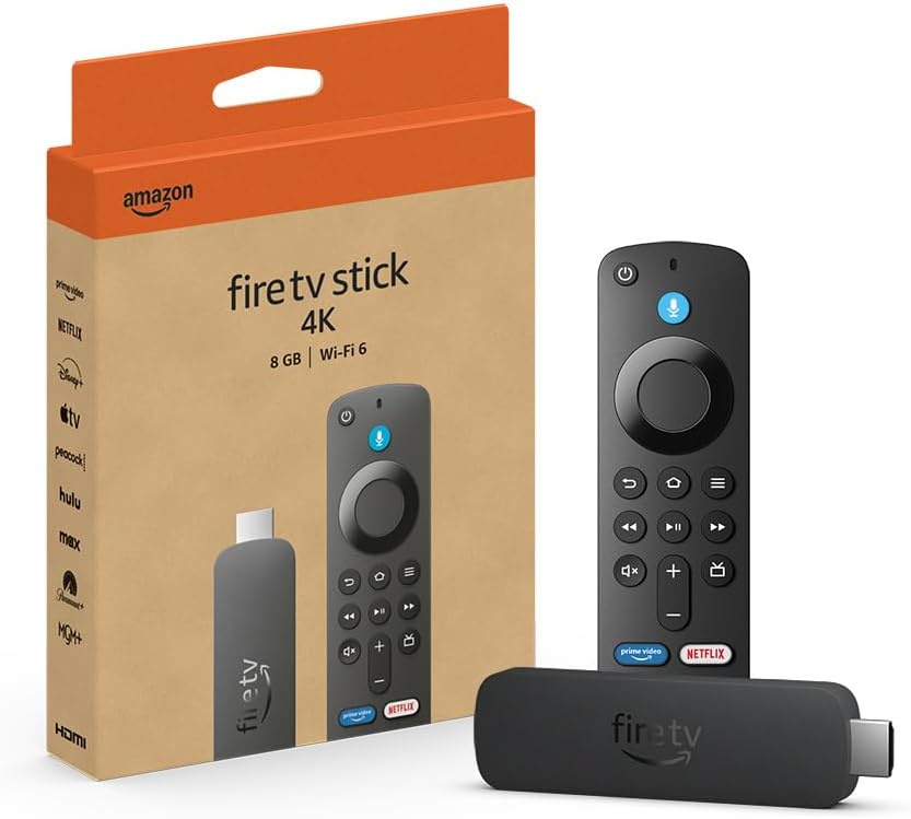 Fire TV Stick 4K (Newest Model) with Ai-Powered Fire TV Search, Wi-Fi 6, Stream over 1.5 Million Movies and Shows, Free & Live TV