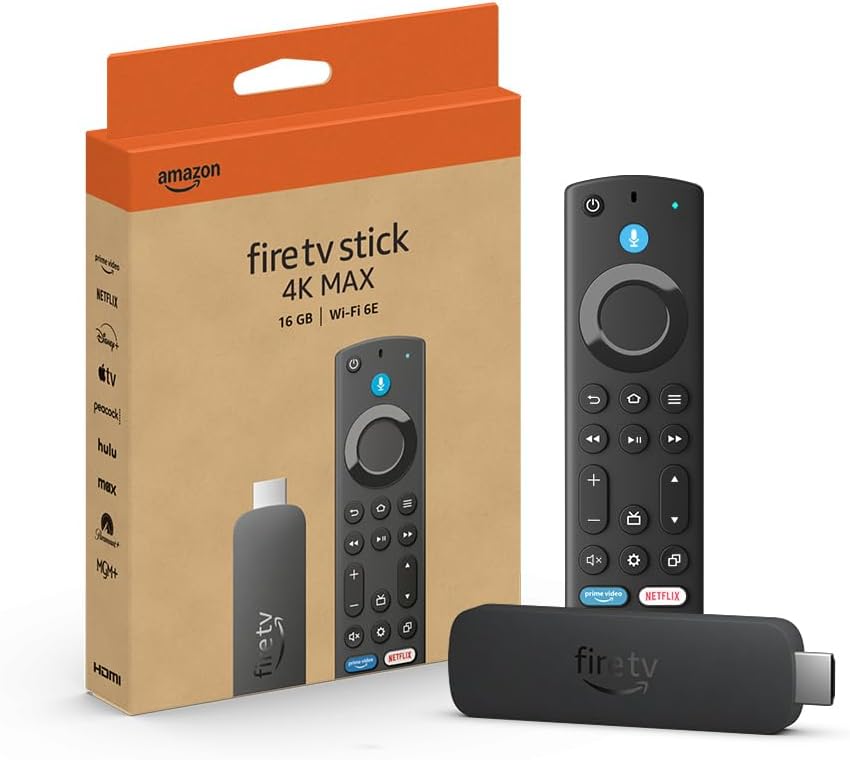 Fire TV Stick 4K Max Streaming Device (Newest Model) Supports Wi-Fi 6E, Free & Live TV without Cable or Satellite