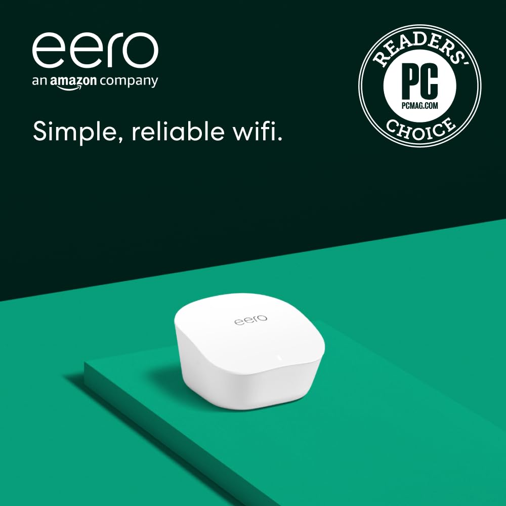 Amazon  Mesh Wifi Router - Supports Internet Plans up to 550 Mbps, Coverage up to 1,500 Sq. Ft., 1-Pack