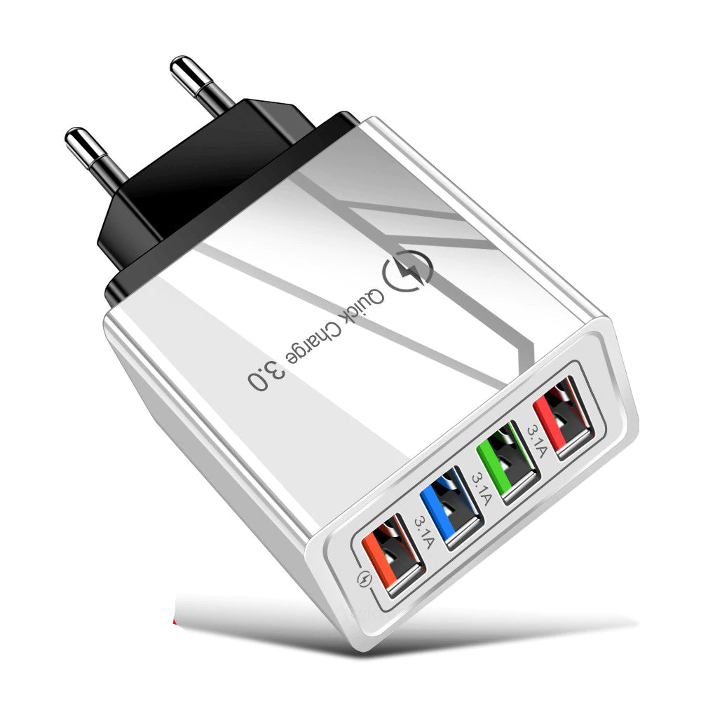 Quick Charge 4-USB Wall Charger