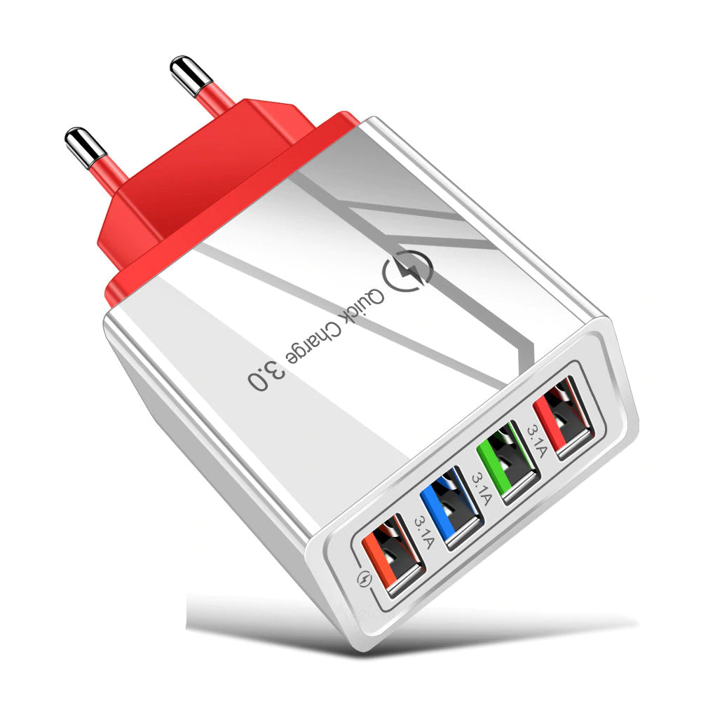 Quick Charge 4-USB Wall Charger