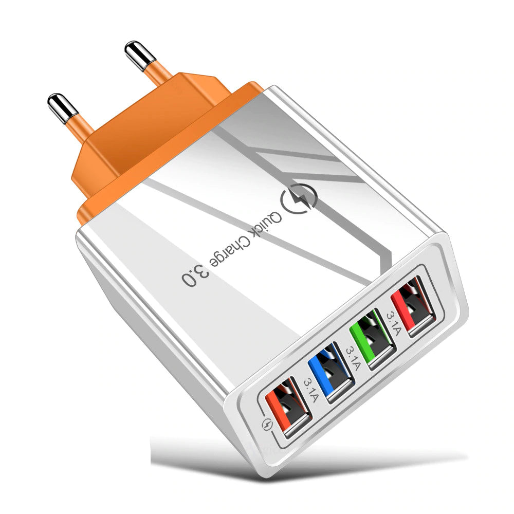 Quick Charge 4-USB Wall Charger