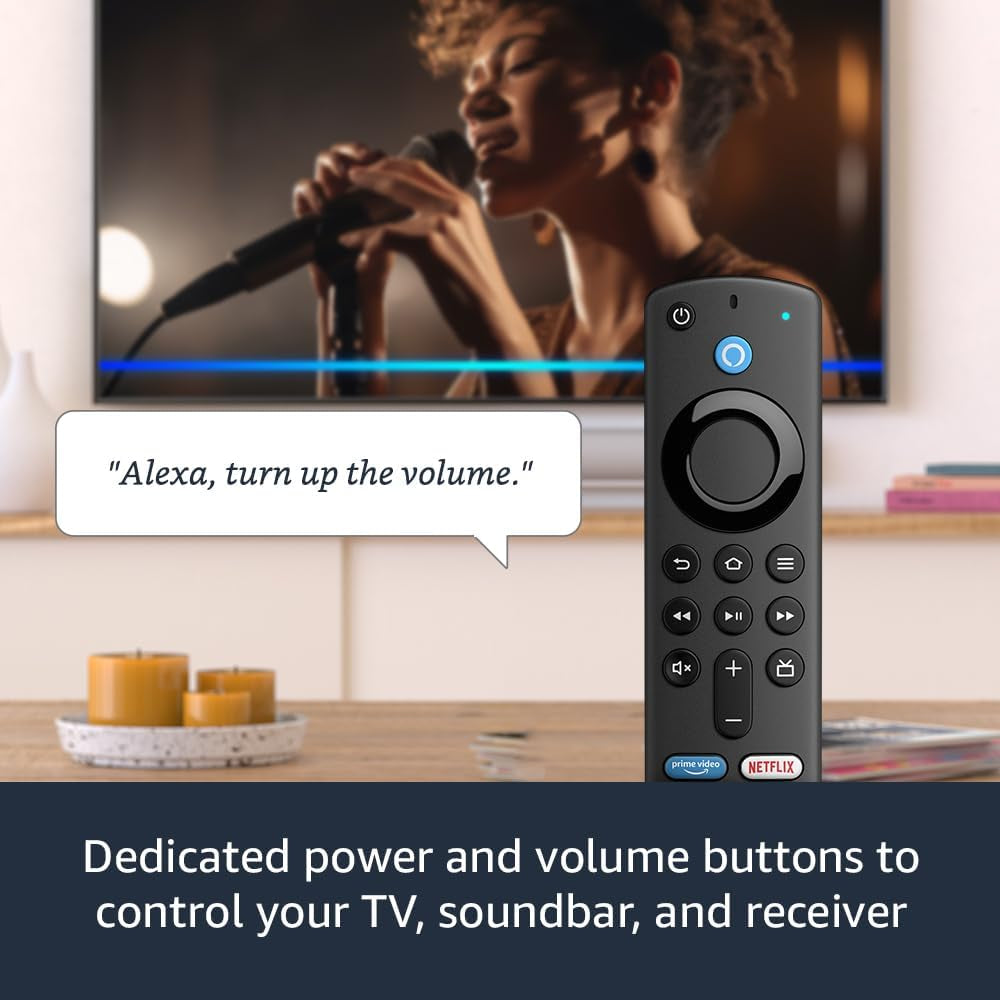 Fire TV Stick, Sharp Picture Quality, Fast Streaming, Free & Live TV, Alexa Voice Remote with TV Controls